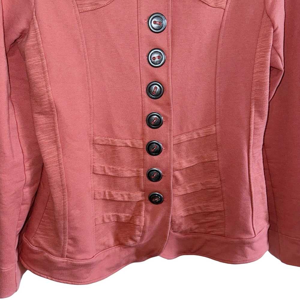 Neon Buddha Sz XS Rust Jacket Stretch Button Front - image 6