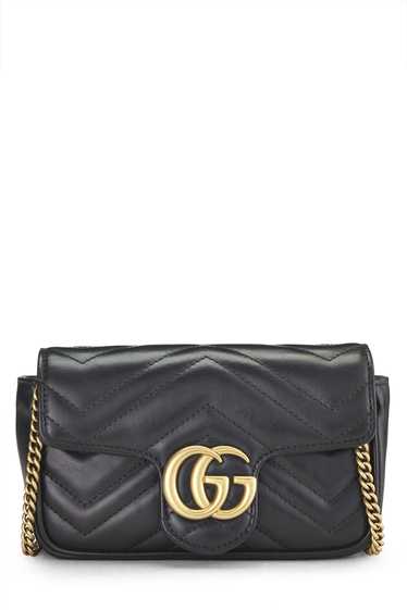 Black Leather GG Marmont Crossbody Super Mini - image 1