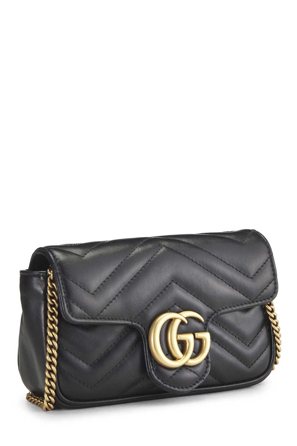 Black Leather GG Marmont Crossbody Super Mini - image 2