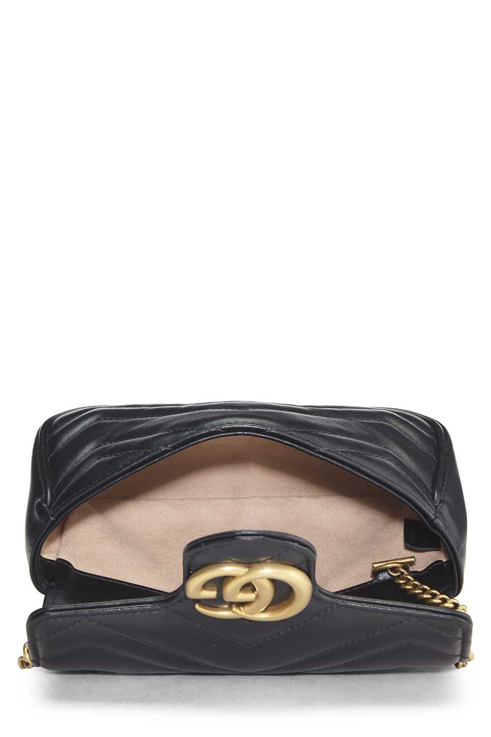 Black Leather GG Marmont Crossbody Super Mini - image 6