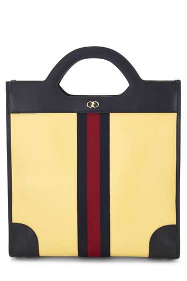 Yellow Crystal Canvas Ophidia GG Handle Tote - image 1