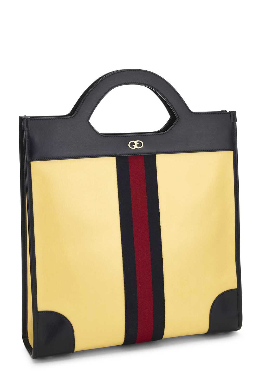 Yellow Crystal Canvas Ophidia GG Handle Tote - image 2