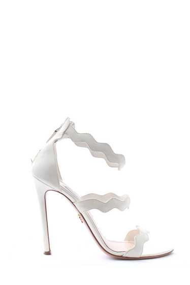 Product Details Prada White Patent Leather Scallo… - image 1