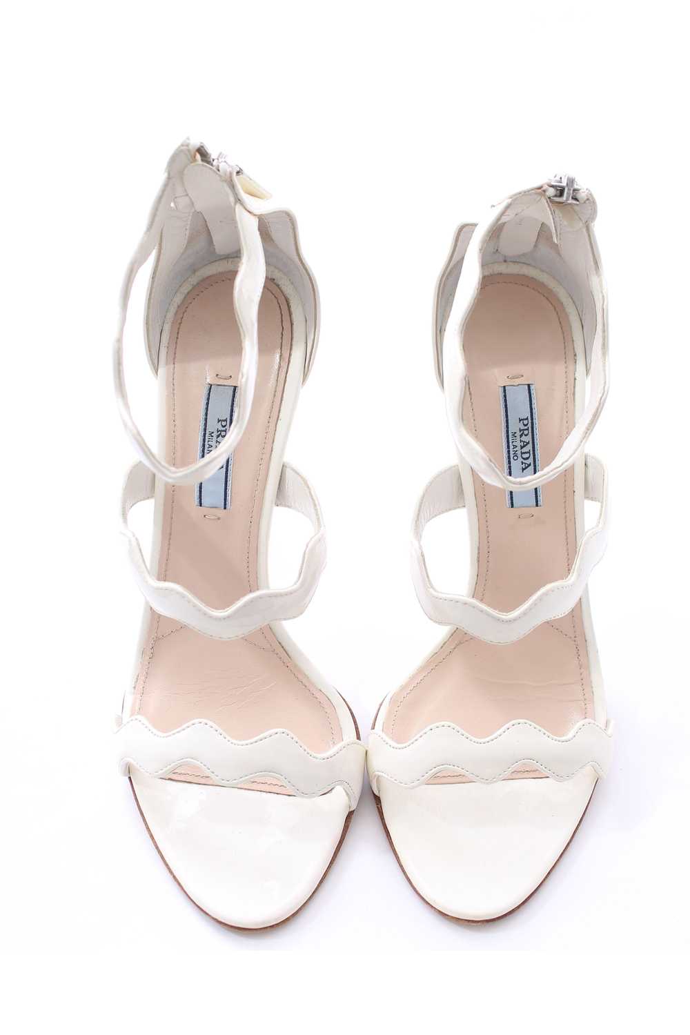 Product Details Prada White Patent Leather Scallo… - image 2