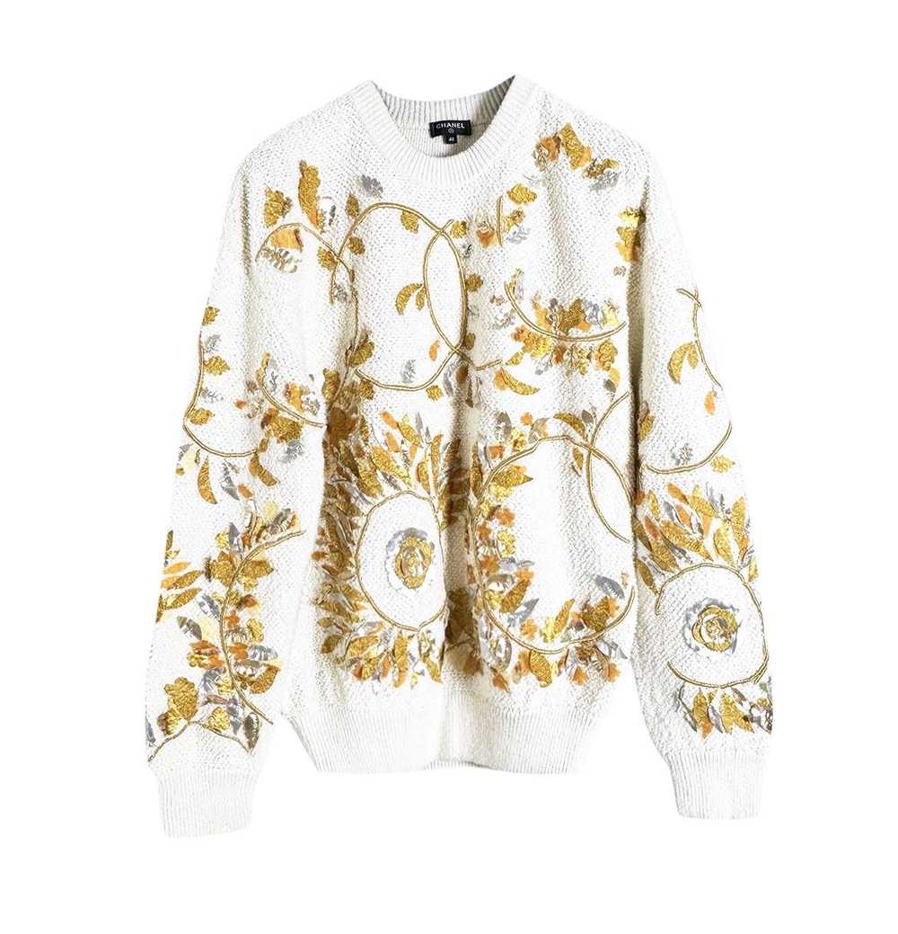 Product Details Chanel Cream Embroidered Jumper - image 1