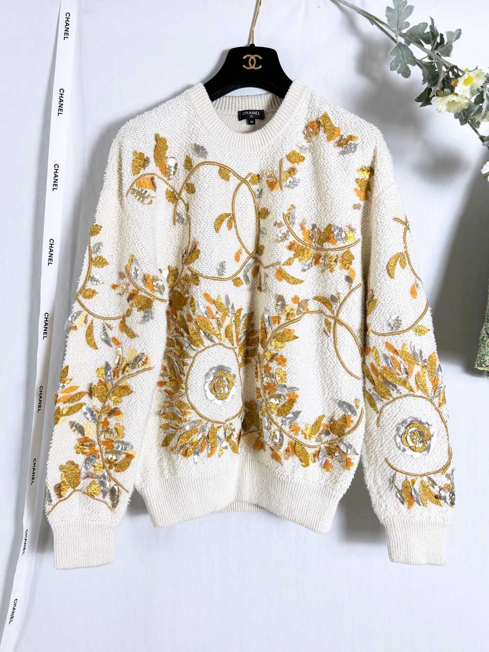 Product Details Chanel Cream Embroidered Jumper - image 2