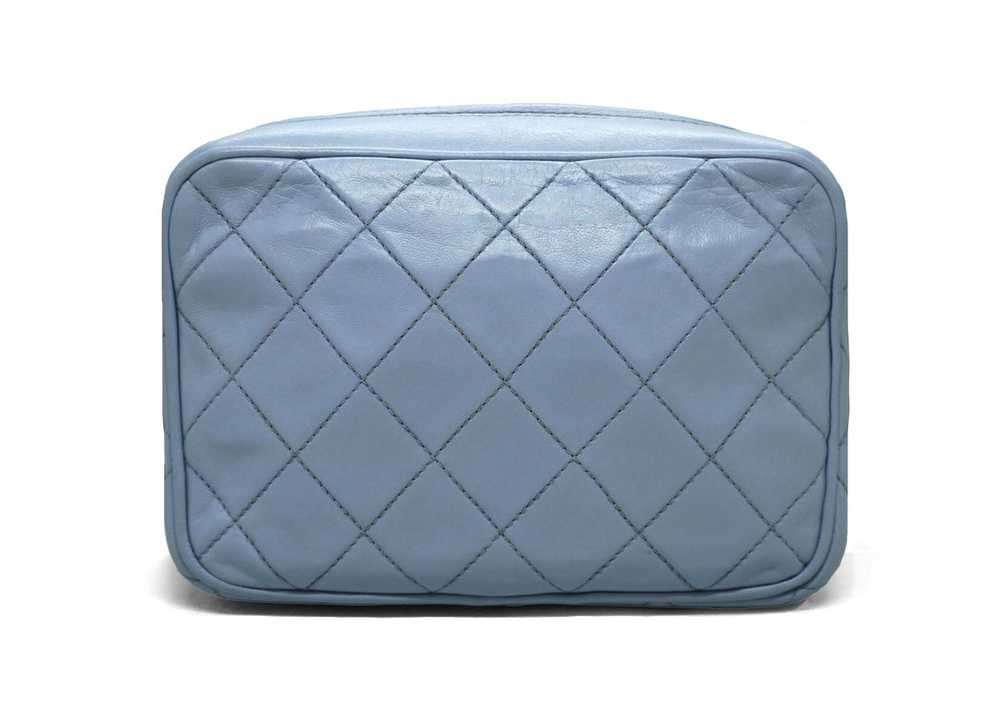 Chanel Vintage Rare Blue Periwinkle Lambskin Came… - image 5