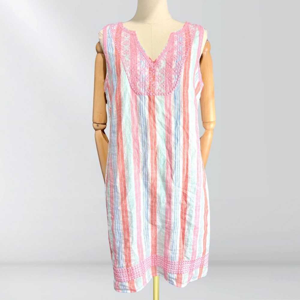 Other Hatley Portia Sheath Pink & Blue Sun Stripe… - image 1