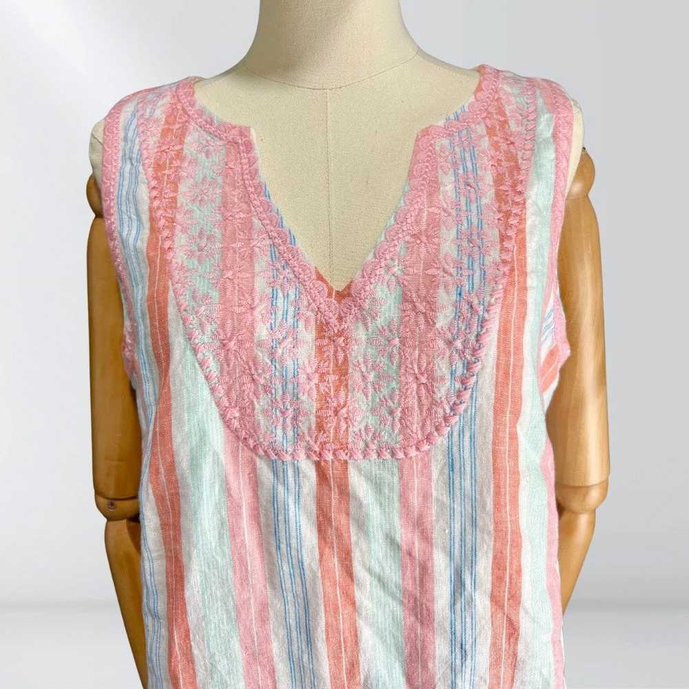 Other Hatley Portia Sheath Pink & Blue Sun Stripe… - image 2