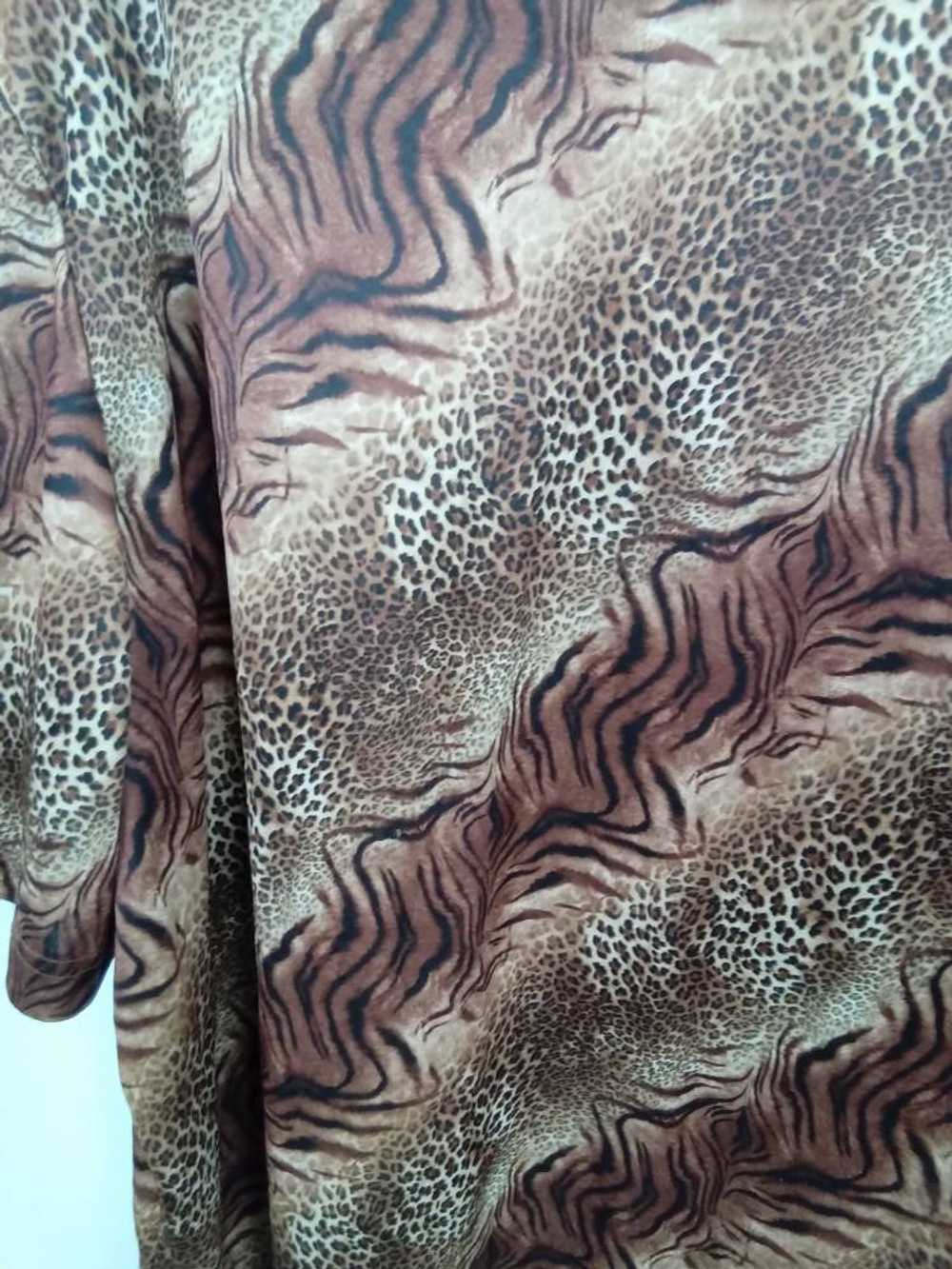 Vintage Blair Animal Print Blouse Brown Size: XL - image 6