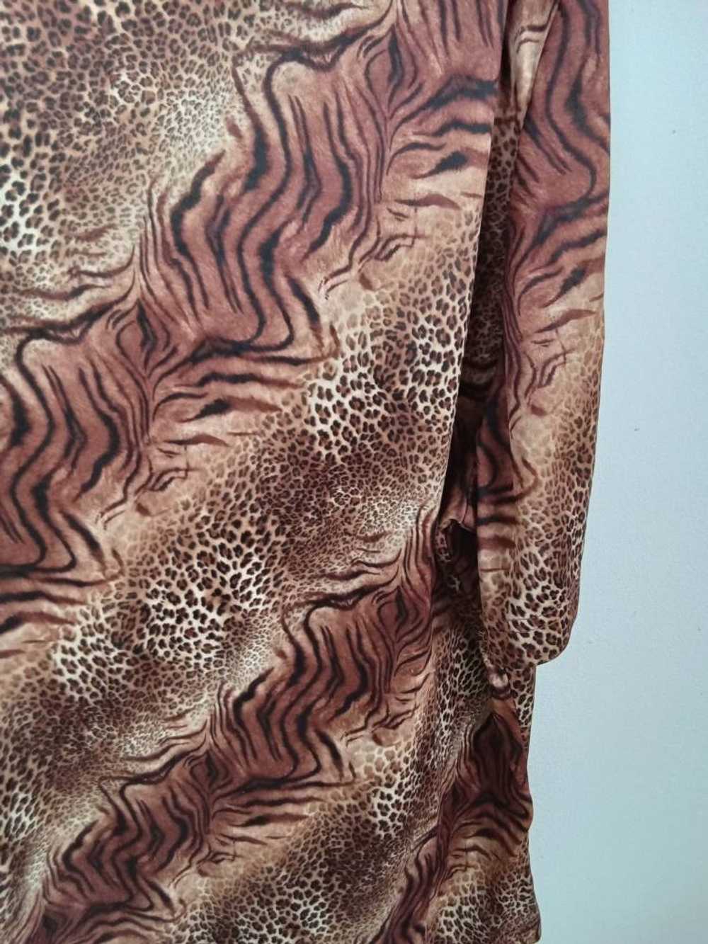 Vintage Blair Animal Print Blouse Brown Size: XL - image 7