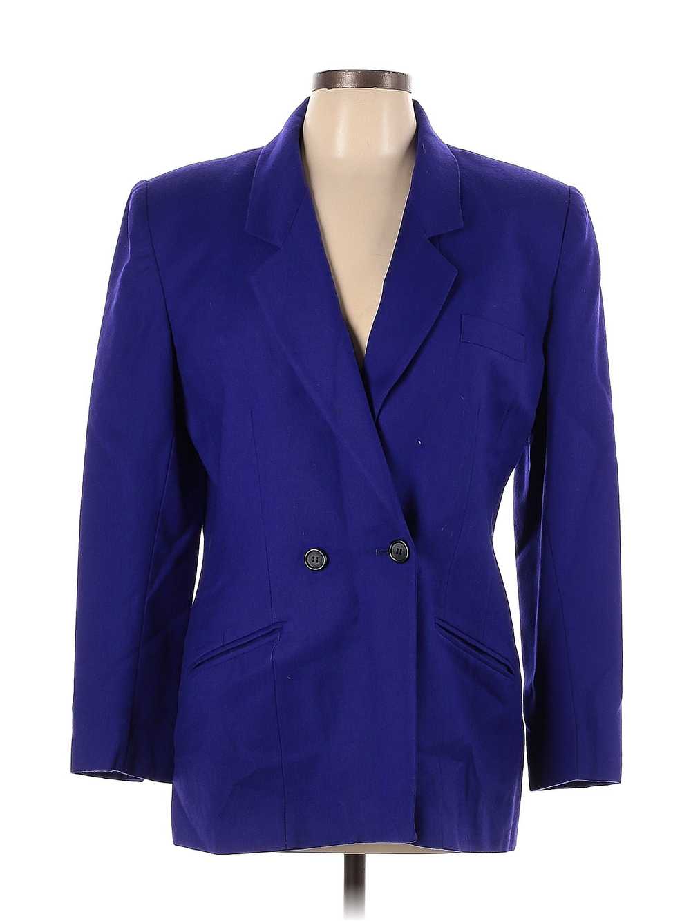 Peabody House Women Blue Wool Blazer 11 - image 1