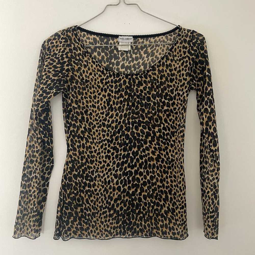 Random Vintage Dolce & Gabbana mesh leopard print… - image 4