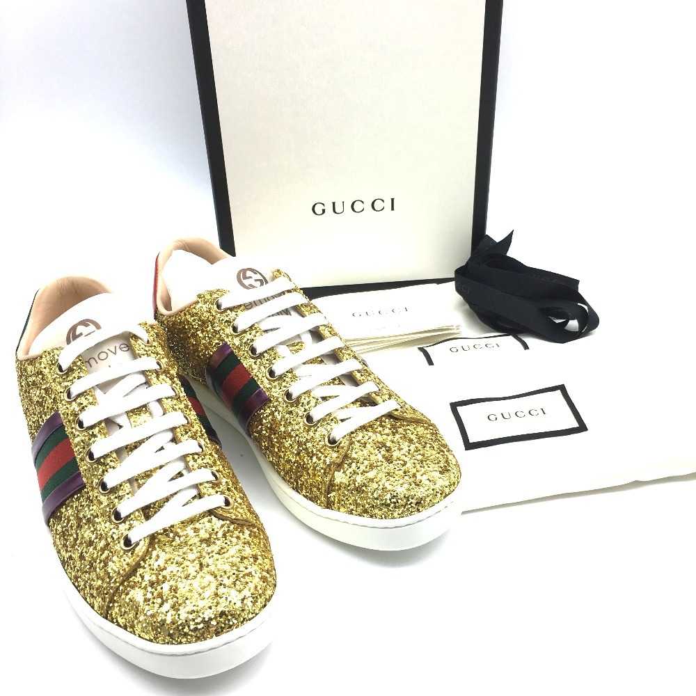 Gucci 475610 Sherry Line Ace Gold Sequin Shoes Sh… - image 10