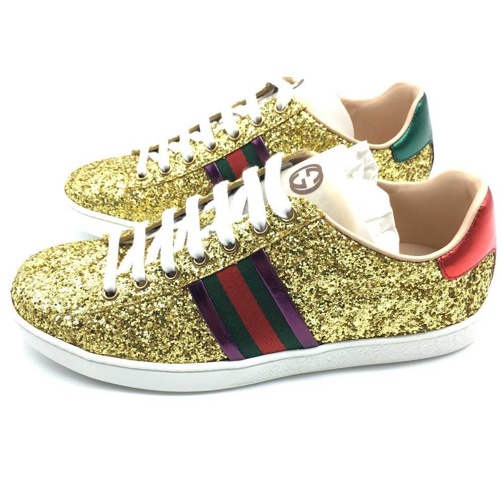 Gucci 475610 Sherry Line Ace Gold Sequin Shoes Sh… - image 3