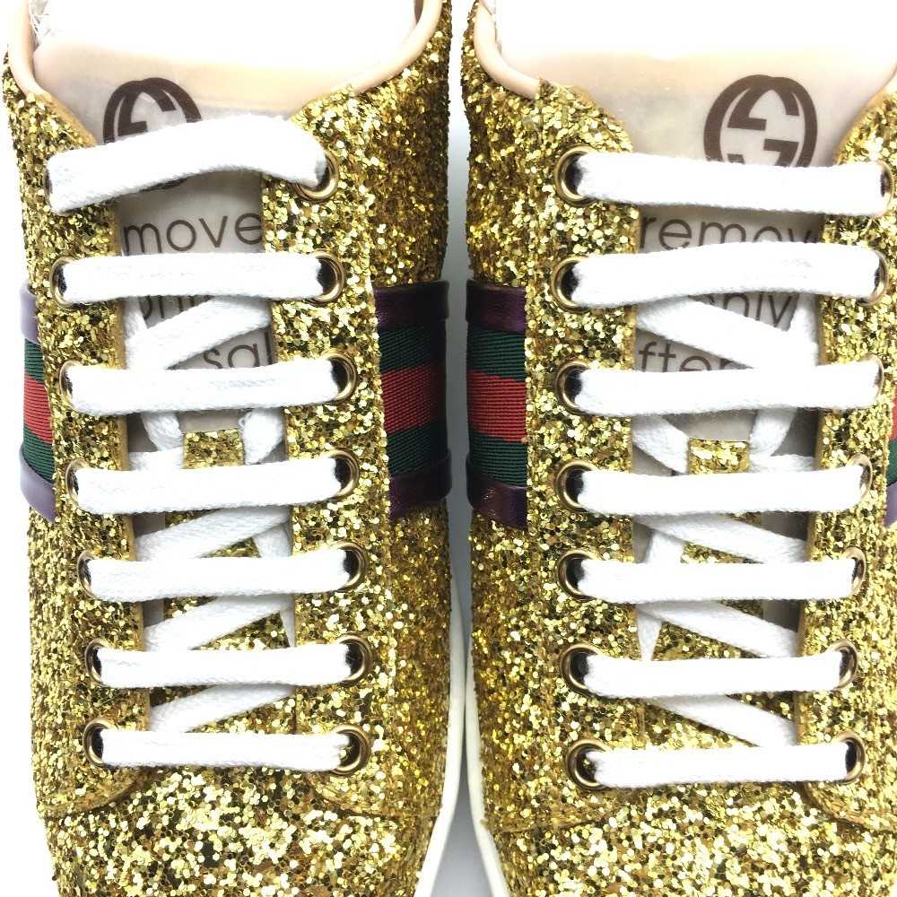 Gucci 475610 Sherry Line Ace Gold Sequin Shoes Sh… - image 6