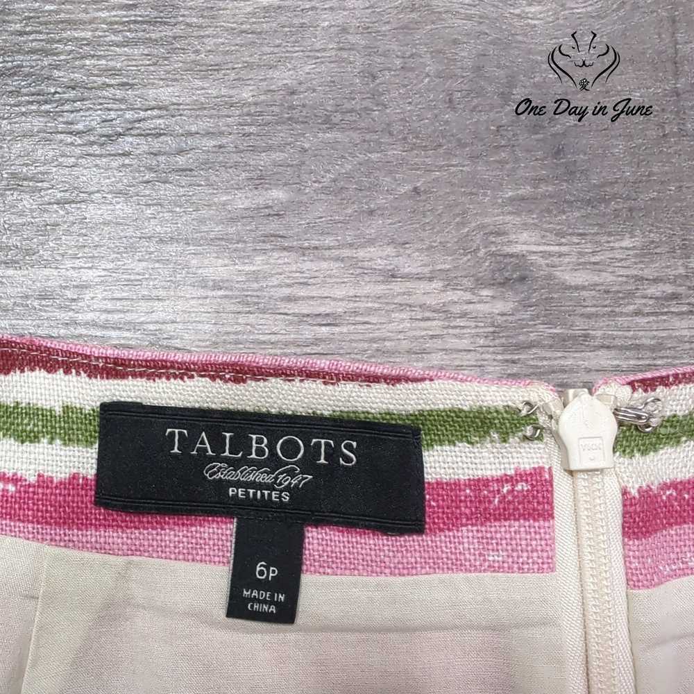 Talbots Petites Linen Striped Skirt Size 6P - image 2