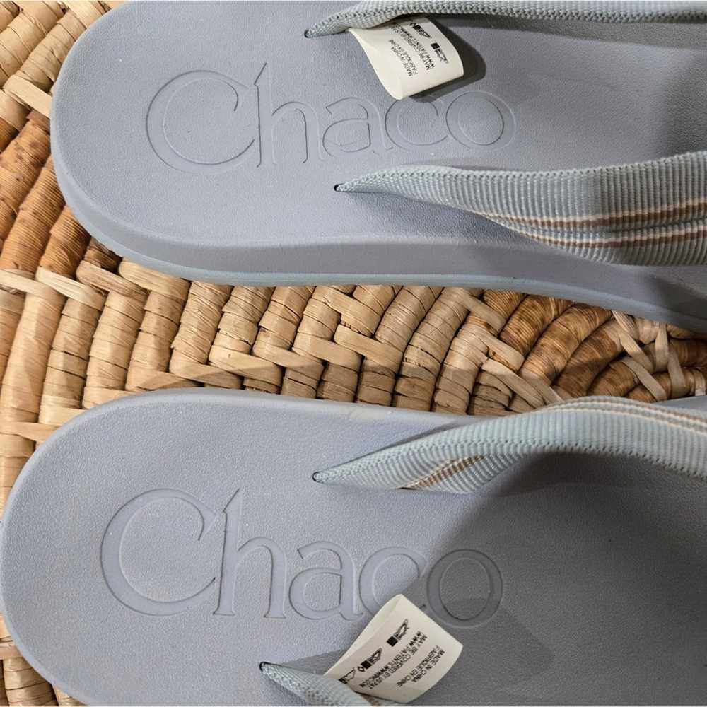 Chaco Blue Green Flip Flop Thong Sandals 9 - image 4