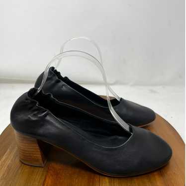 Sol Sana Kenzie Black Leather Block Heel Slip On … - image 1