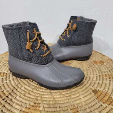 Sperry Gray Quilted Duck Winter Snow Boots Women'… - image 1