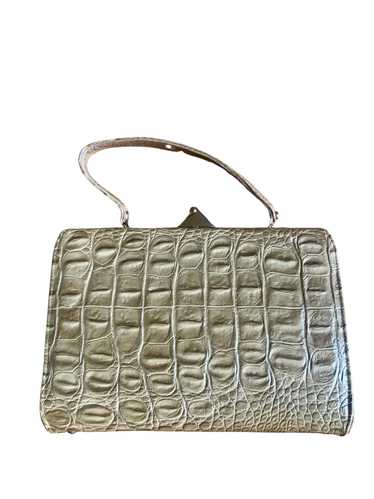 50s Olive Green Crocodile Handbag