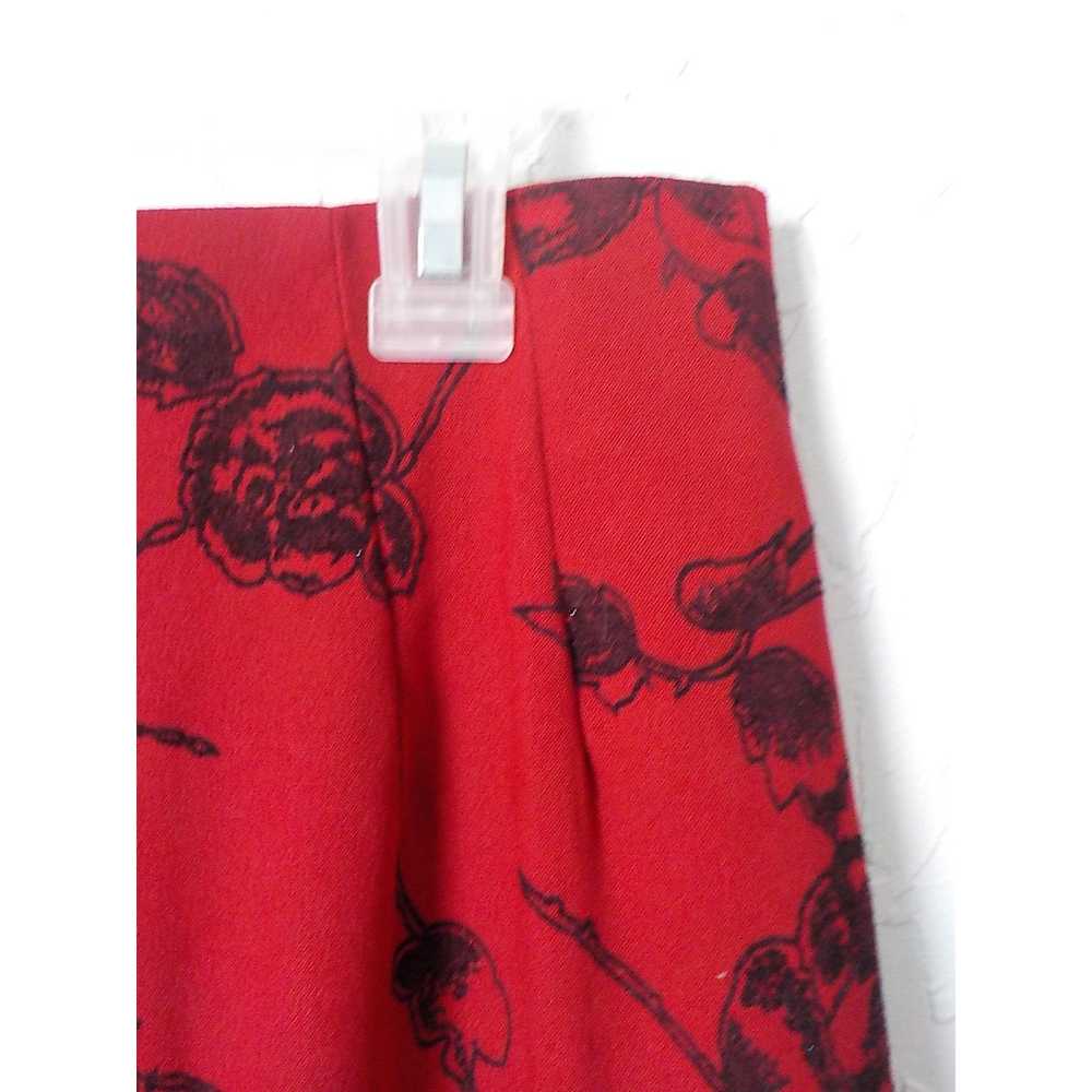 Vintage Briggs Red Maxi Floral Pencil Skirt Women… - image 2