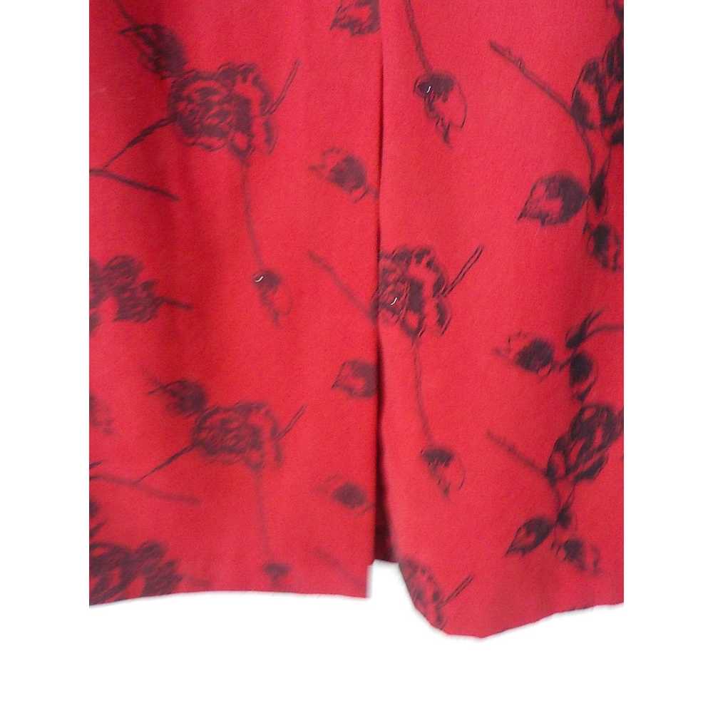 Vintage Briggs Red Maxi Floral Pencil Skirt Women… - image 4