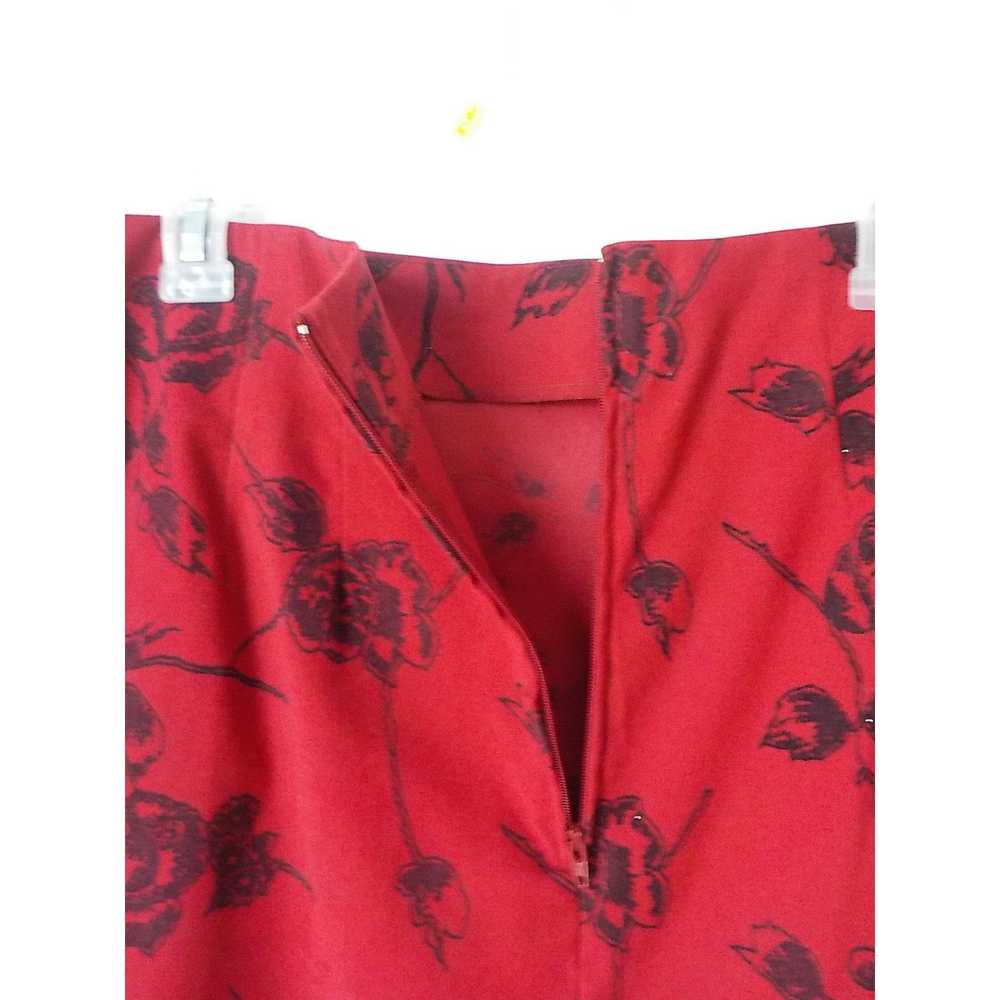 Vintage Briggs Red Maxi Floral Pencil Skirt Women… - image 5