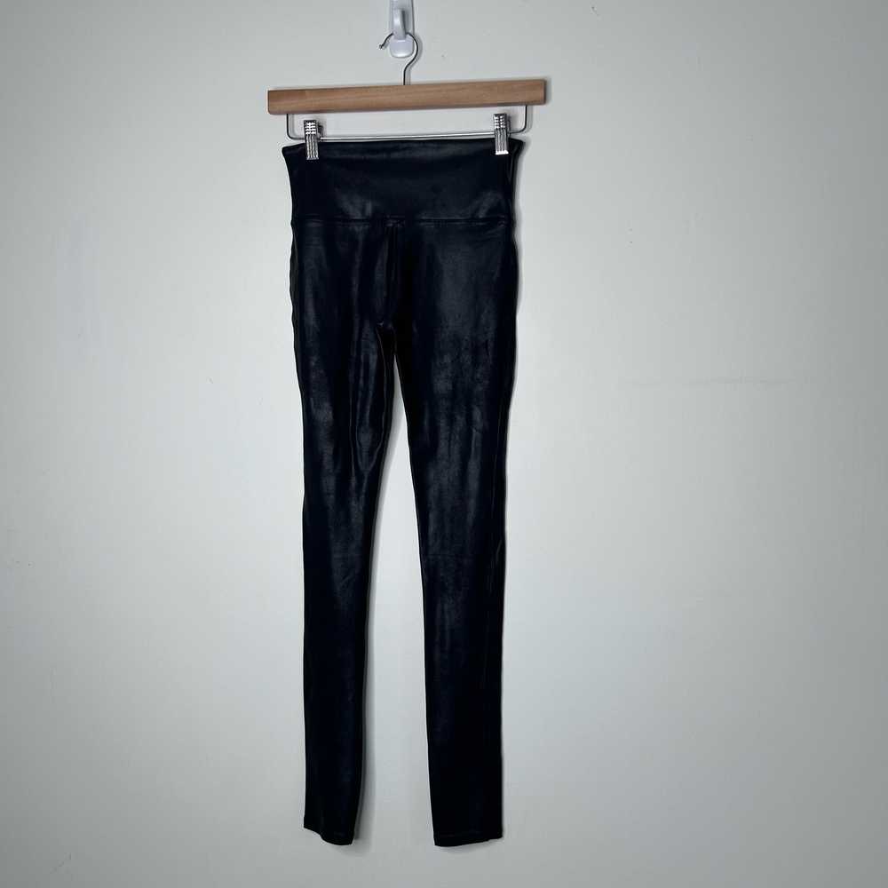 Spanx Faux Leather Black Leggings High Rise Women… - image 5