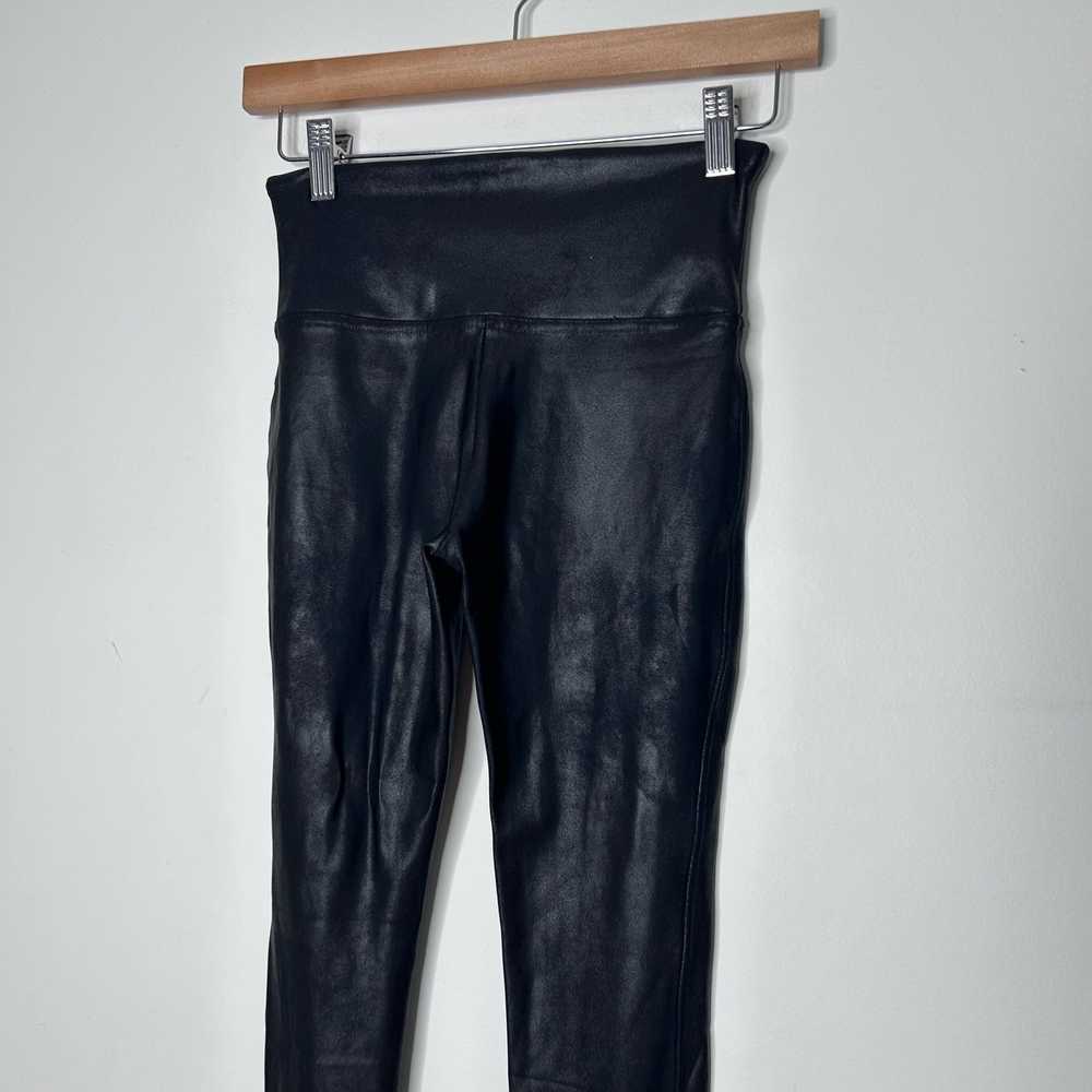 Spanx Faux Leather Black Leggings High Rise Women… - image 6