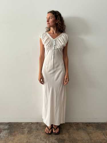 30s Full Length White Slip Dress