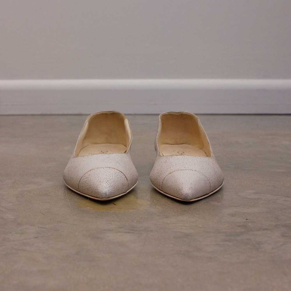 Chanel Chanel Interlocking CC Ballerina Flats Whi… - image 8