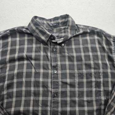 Van Heusen Men's XXL Black & Gray Plaid Button Do… - image 1