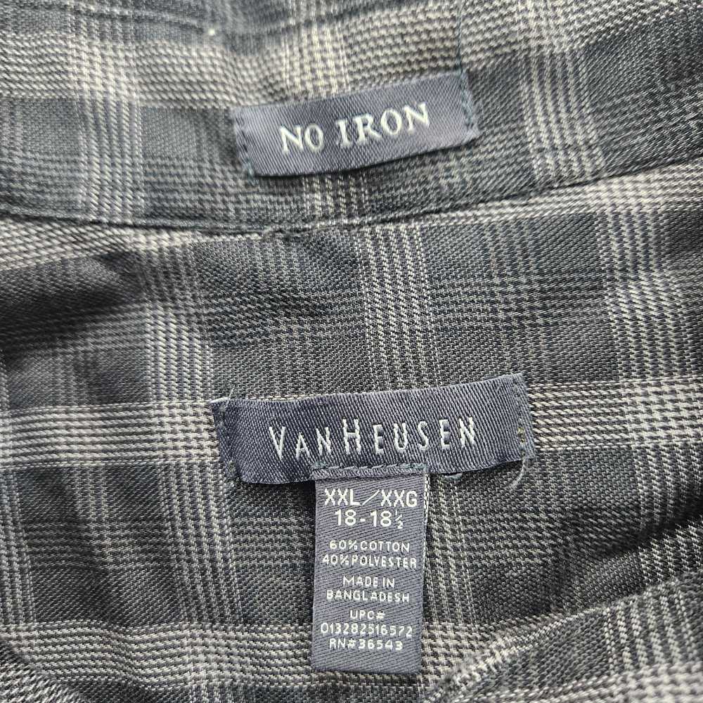 Van Heusen Men's XXL Black & Gray Plaid Button Do… - image 2