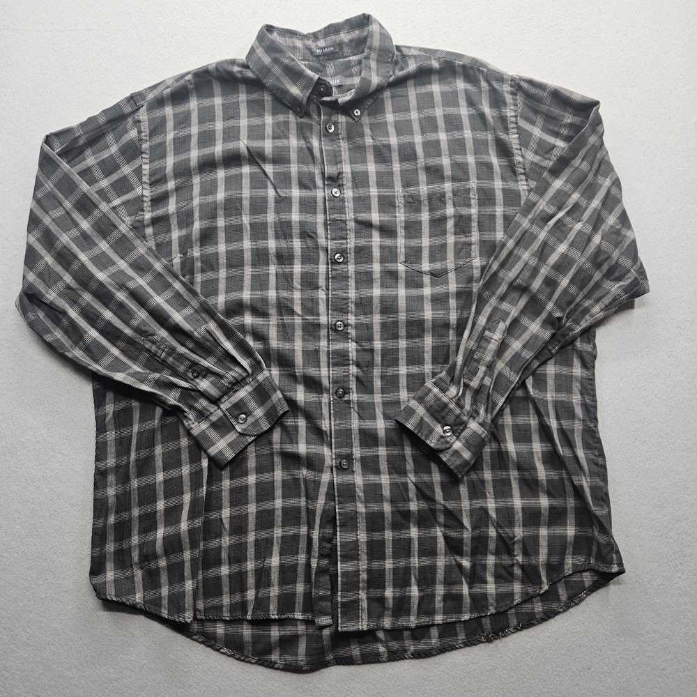 Van Heusen Men's XXL Black & Gray Plaid Button Do… - image 3