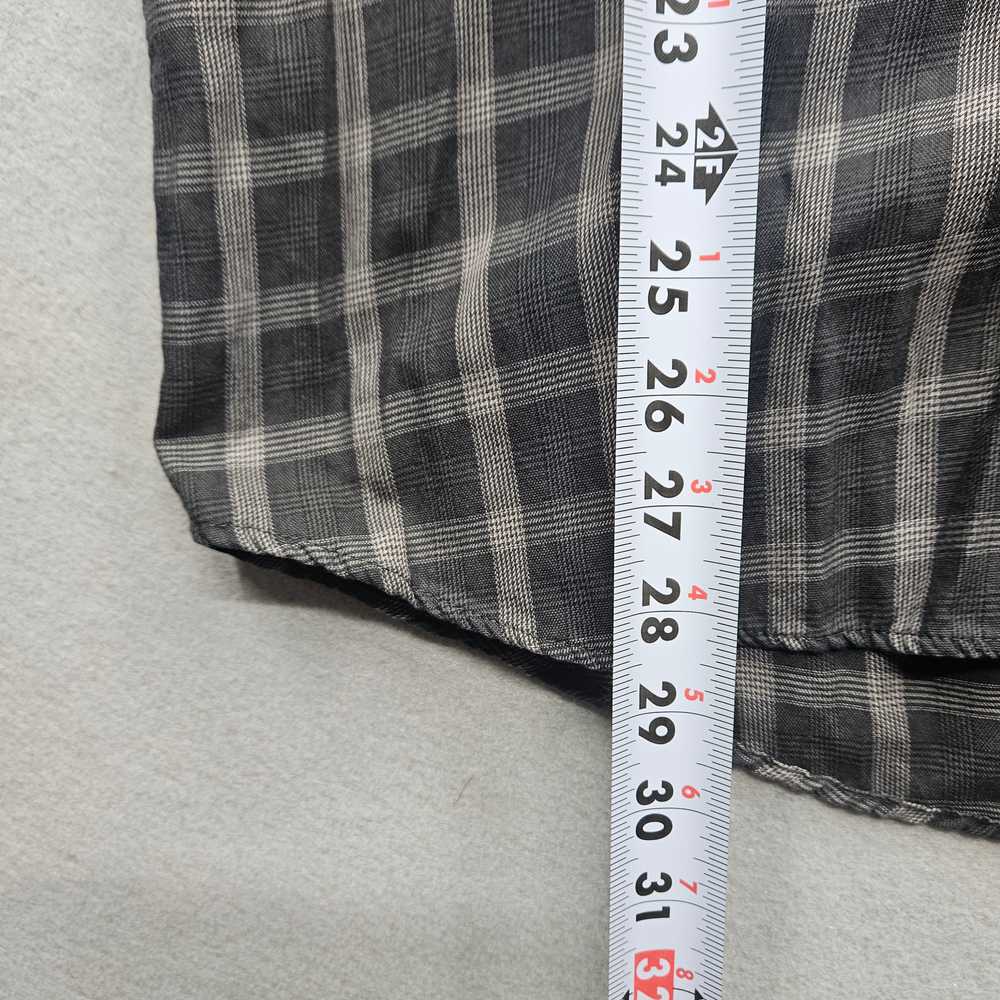 Van Heusen Men's XXL Black & Gray Plaid Button Do… - image 8