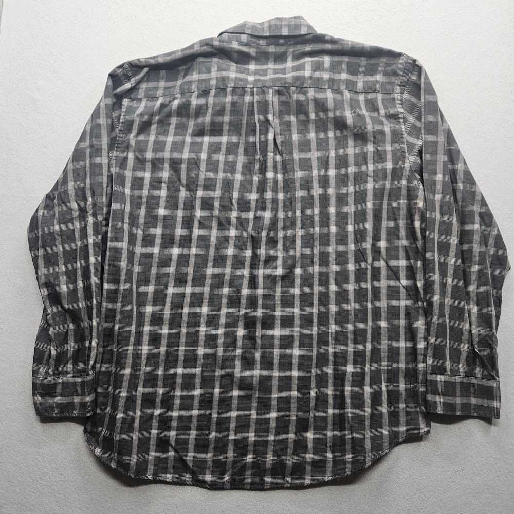 Van Heusen Men's XXL Black & Gray Plaid Button Do… - image 9