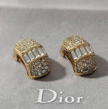 Dior Gold and Crystal Christian Dior Earrings