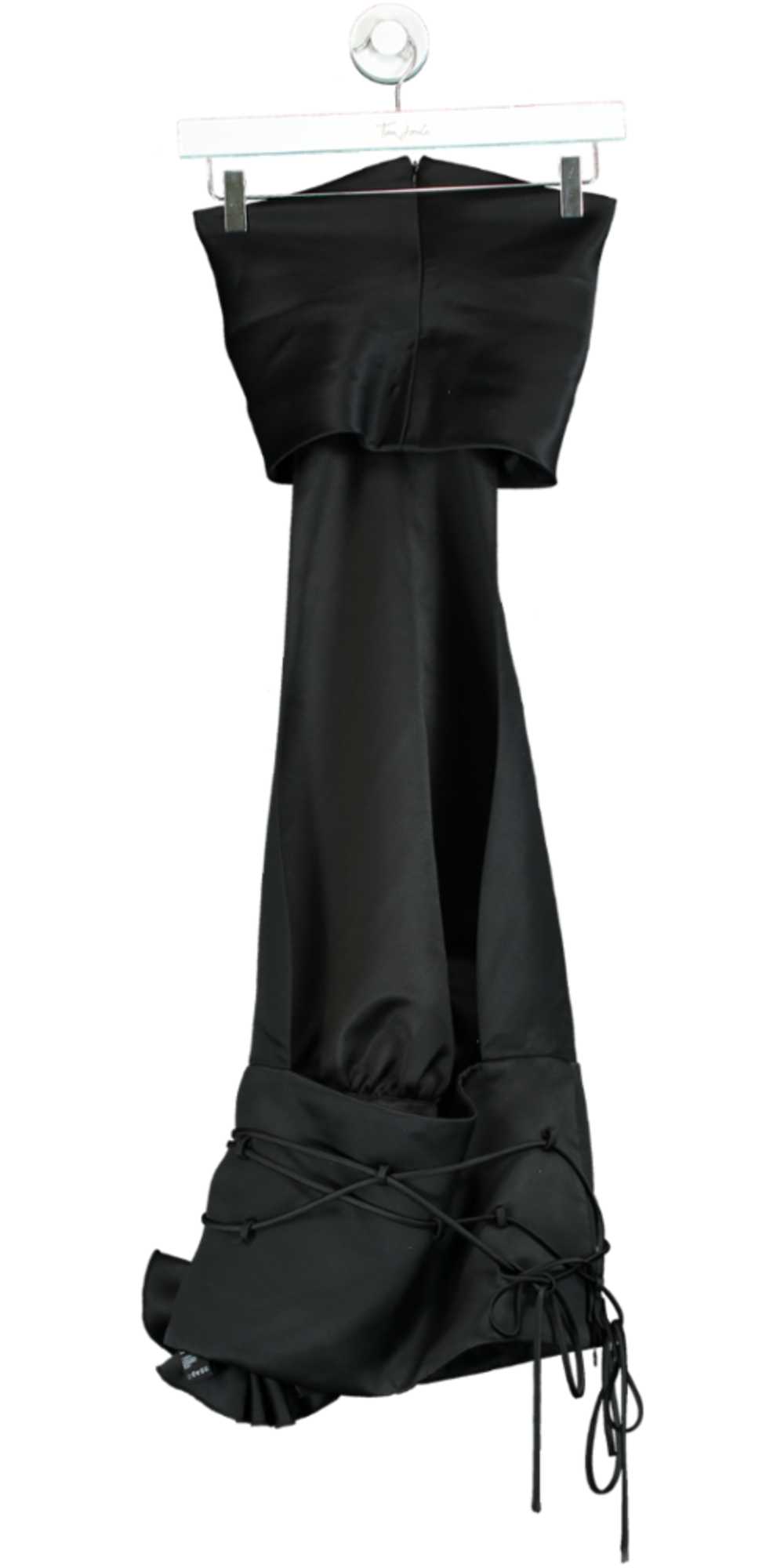 Fanci Club Black Ruffle Detail Strapless Dress UK… - image 1