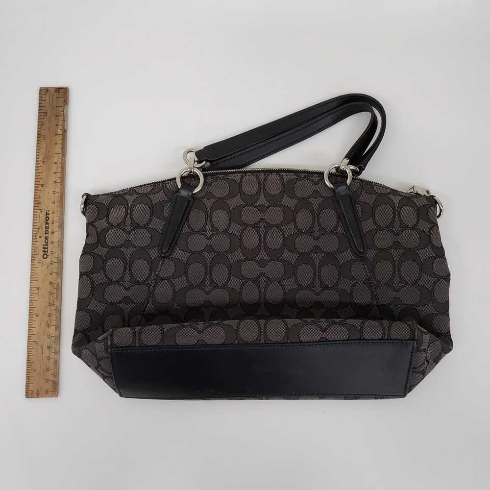 Coach Signature Kelsey Black & Gray Canvas Satchel - image 2