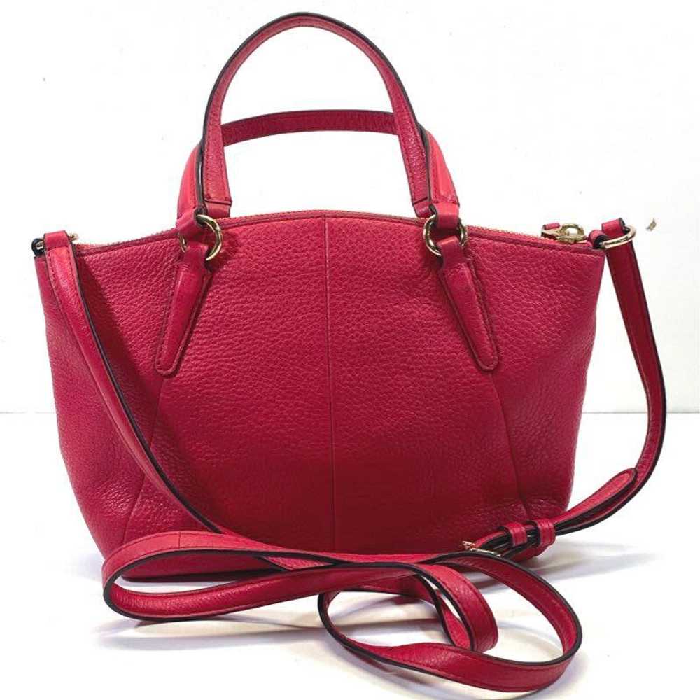 Coach Pebble Leather Kelsey Small Satchel Magenta - image 2