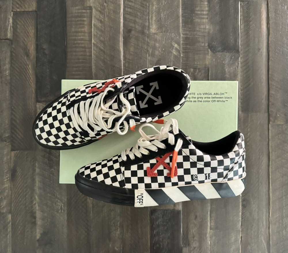 Off-White Off-White Low Vulc Checkerboard Sneakers - image 1