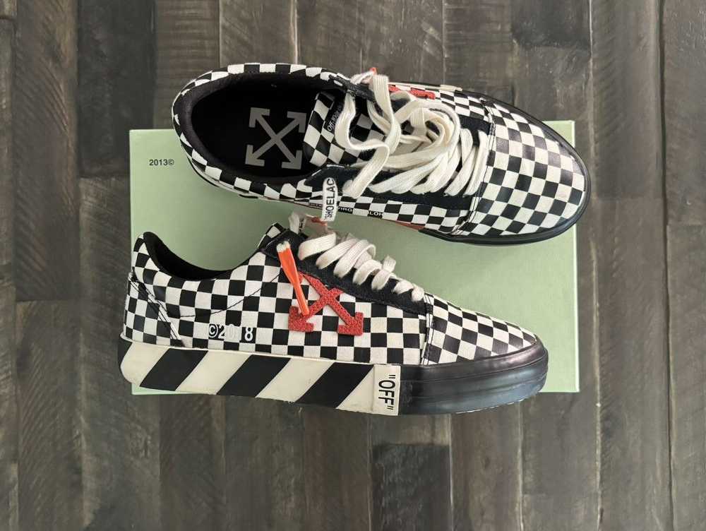 Off-White Off-White Low Vulc Checkerboard Sneakers - image 2