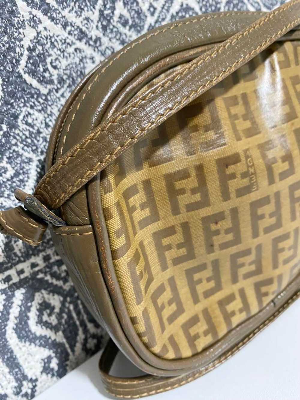 FENDI Zucca Shoulder Bag PVC Brown Authentic Used… - image 3