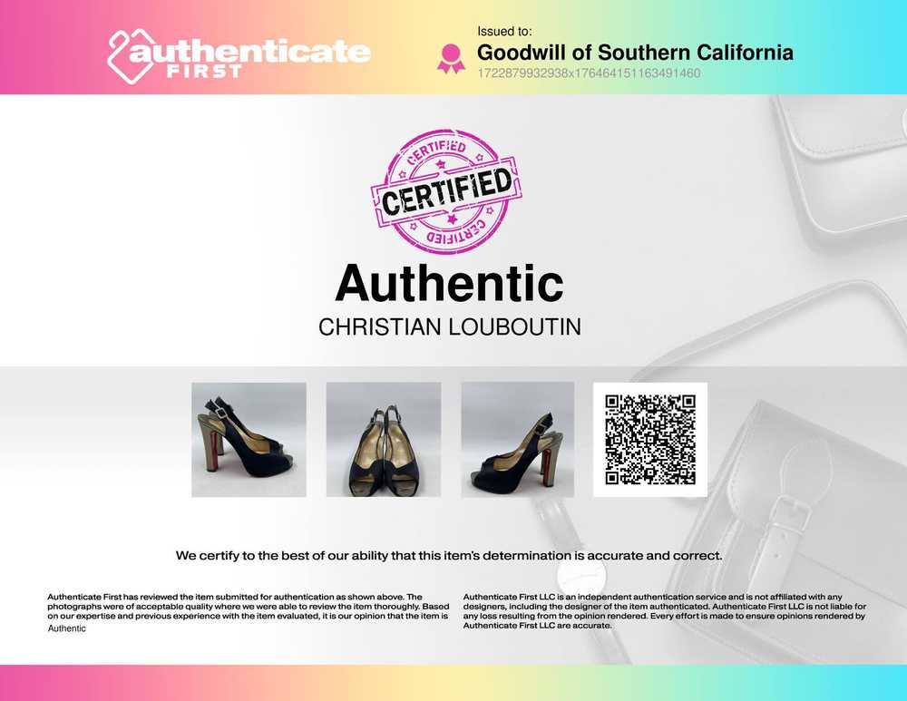 Authentic Christian Louboutin Satin Black Slingba… - image 8