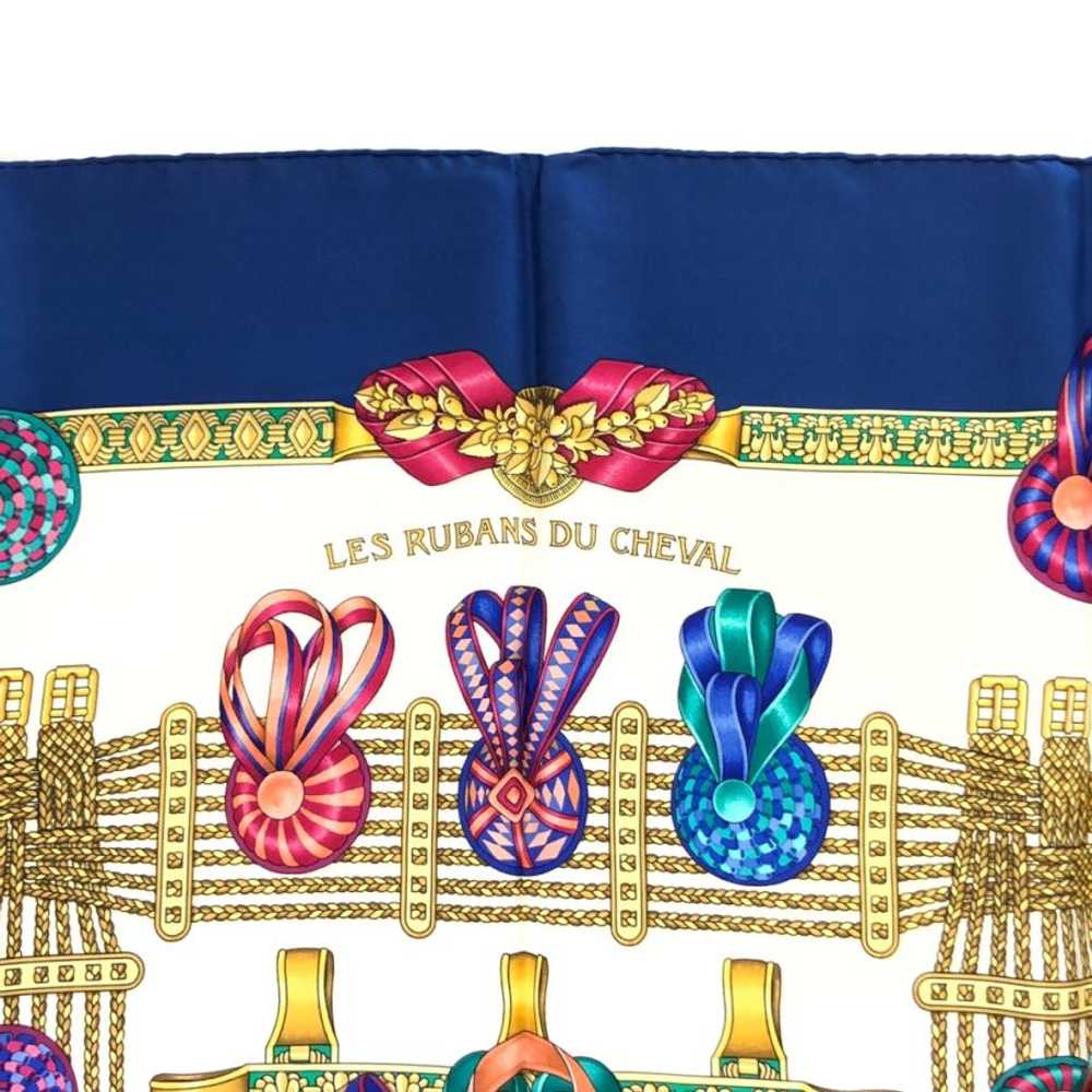 Hermes Scarf CARRES90 Les Rubans Du Cheval Horse … - image 3