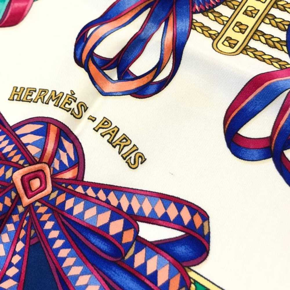 Hermes Scarf CARRES90 Les Rubans Du Cheval Horse … - image 5