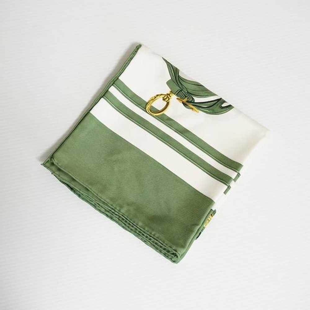 Apzs Hermes Scarf Green White Brides De Gala Cere… - image 4