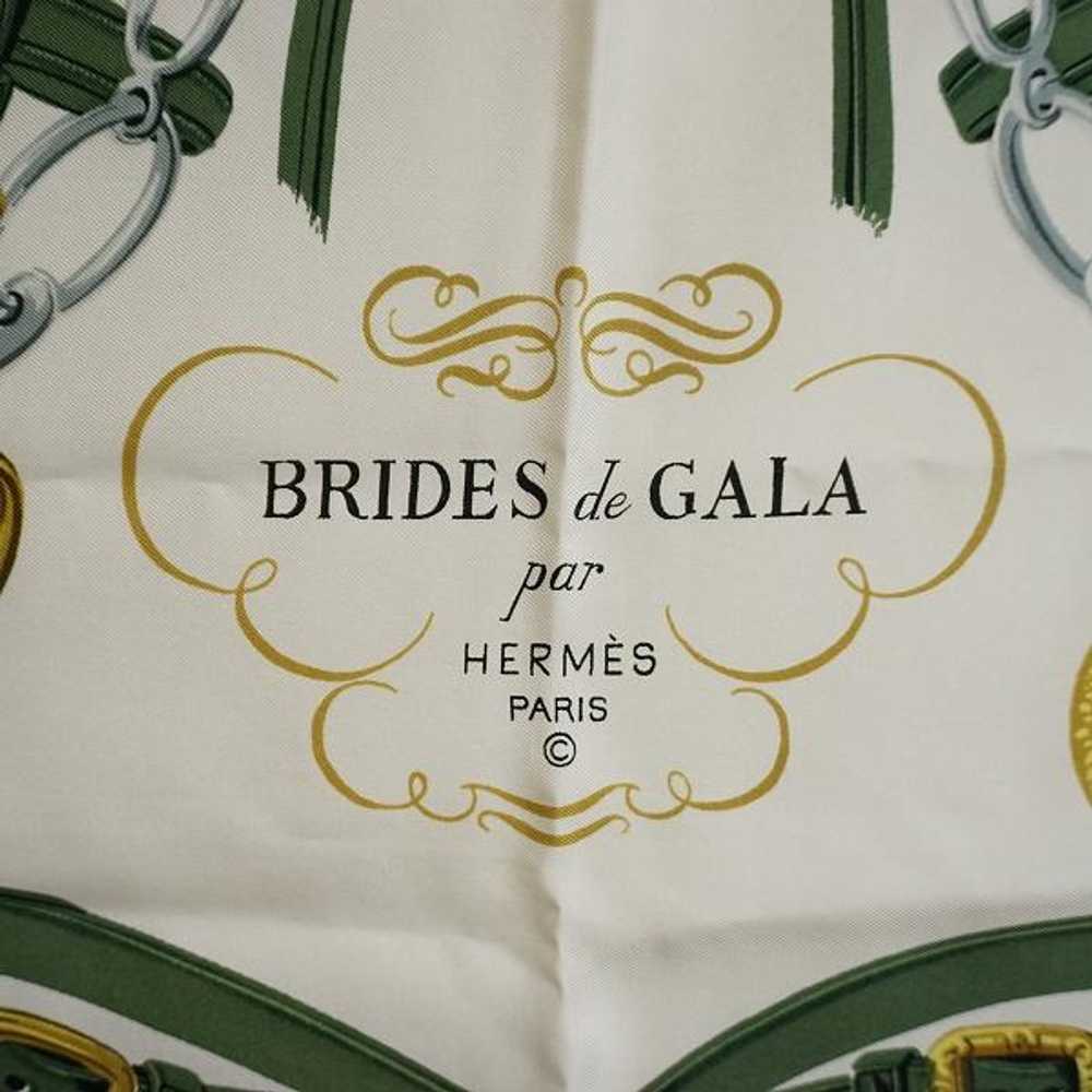 Apzs Hermes Scarf Green White Brides De Gala Cere… - image 5