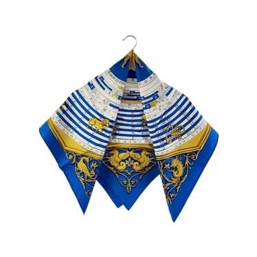 Hermes Scarf CARRES90 Dies Et Hore Silk Blue - image 1